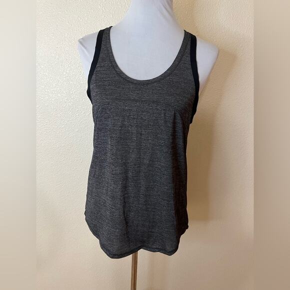 Lululemon black grey scoopneck sleeveless Racerback tank top SMALL - Picture 5 of 5